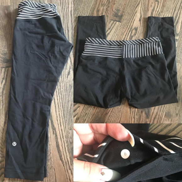 lululemon athletica Pants - lululemon wunder under crop Black / Quilt …